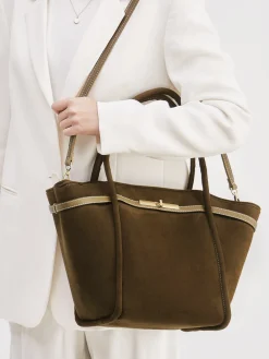 – Shopper aus Veloursleder olivbraun-Viamailbag Clearance