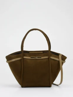 – Shopper aus Veloursleder olivbraun-Viamailbag Clearance