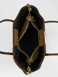 – Shopper aus Veloursleder olivbraun-Viamailbag Clearance