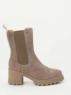 – Chelsea Boots aus Veloursleder Taupe-Voile Blanche Clearance