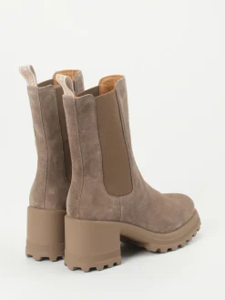 – Chelsea Boots aus Veloursleder Taupe-Voile Blanche Clearance