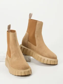 – Chelsea Boots aus Veloursleder camelfarben-Voile Blanche Sale