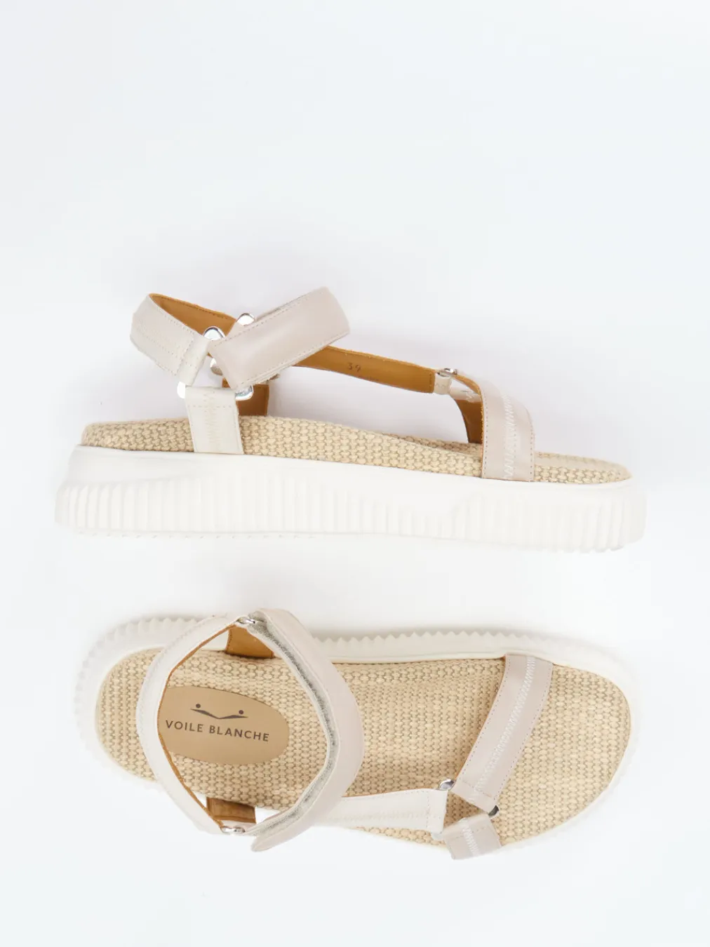 – Plateau-Sandale aus Lammleder-Voile Blanche New