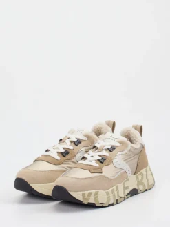 – Schnürstiefelette aus Veloursleder-Voile Blanche