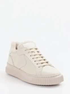 – Sneaker aus Kalbleder creme-Voile Blanche