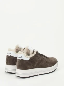 – Sneaker aus Veloursleder schlamm-Voile Blanche Outlet