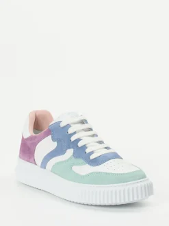 – Sneaker aus Veloursleder in Pastell-Voile Blanche