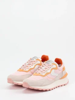 – Sneaker aus Veloursleder und Nylon Rosé-Voile Blanche Clearance