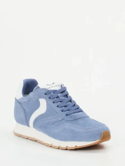 – Sneaker aus Veloursleder Pastell-Voile Blanche