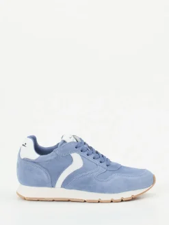 – Sneaker aus Veloursleder Pastell-Voile Blanche