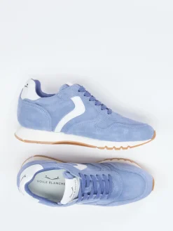 – Sneaker aus Veloursleder Pastell-Voile Blanche