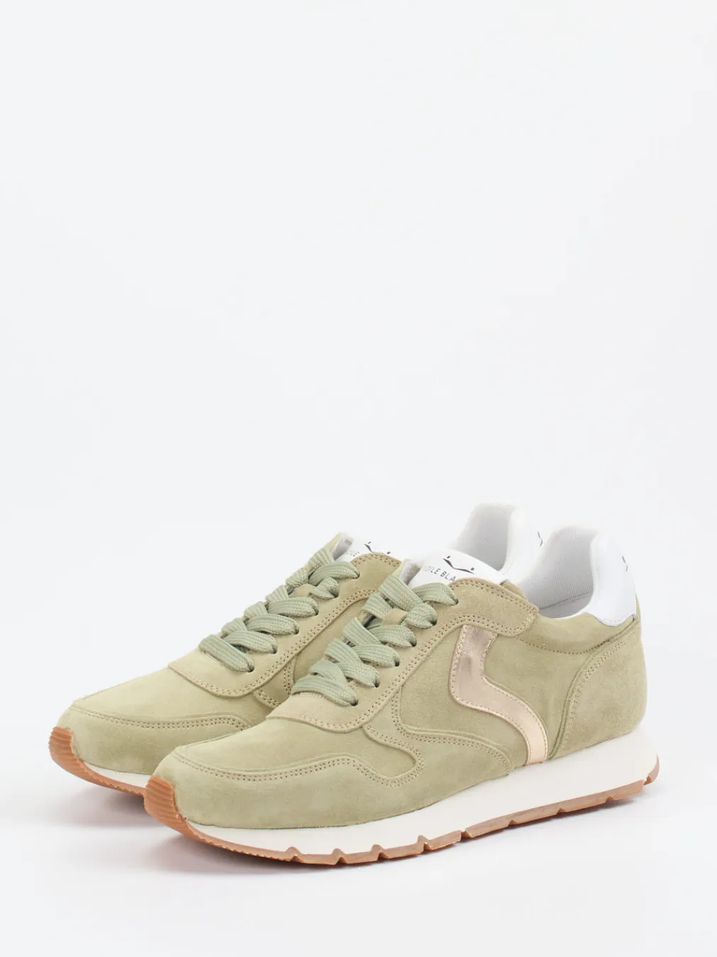 – Sneaker aus Veloursleder Salbei-Voile Blanche Hot