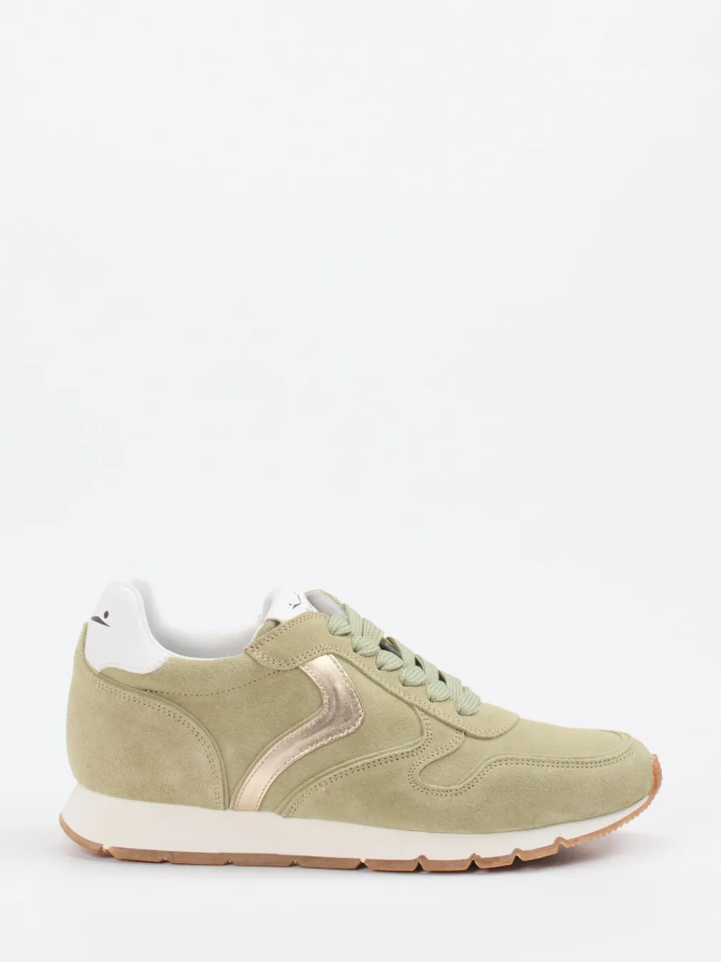 – Sneaker aus Veloursleder Salbei-Voile Blanche Hot