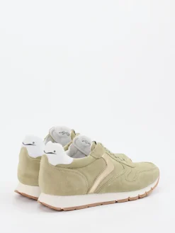 – Sneaker aus Veloursleder Salbei-Voile Blanche Hot