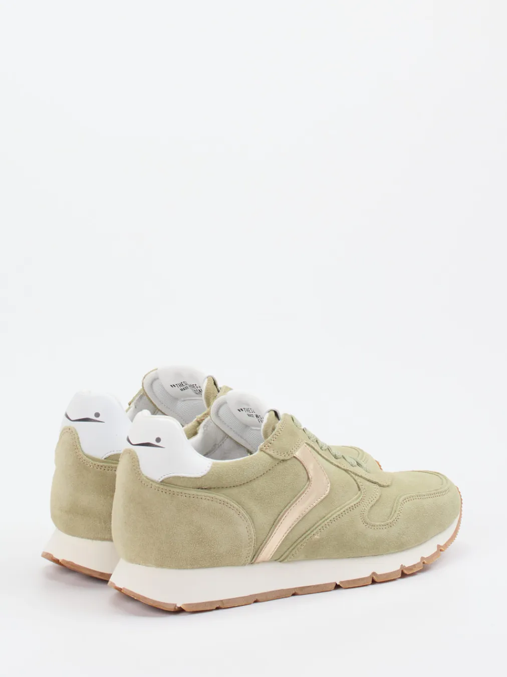 – Sneaker aus Veloursleder Salbei-Voile Blanche Hot