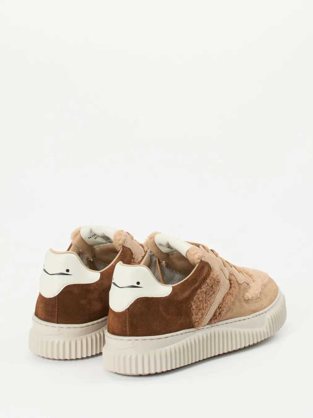 – Sneaker aus Veloursleder und Teddytextil-Voile Blanche Clearance