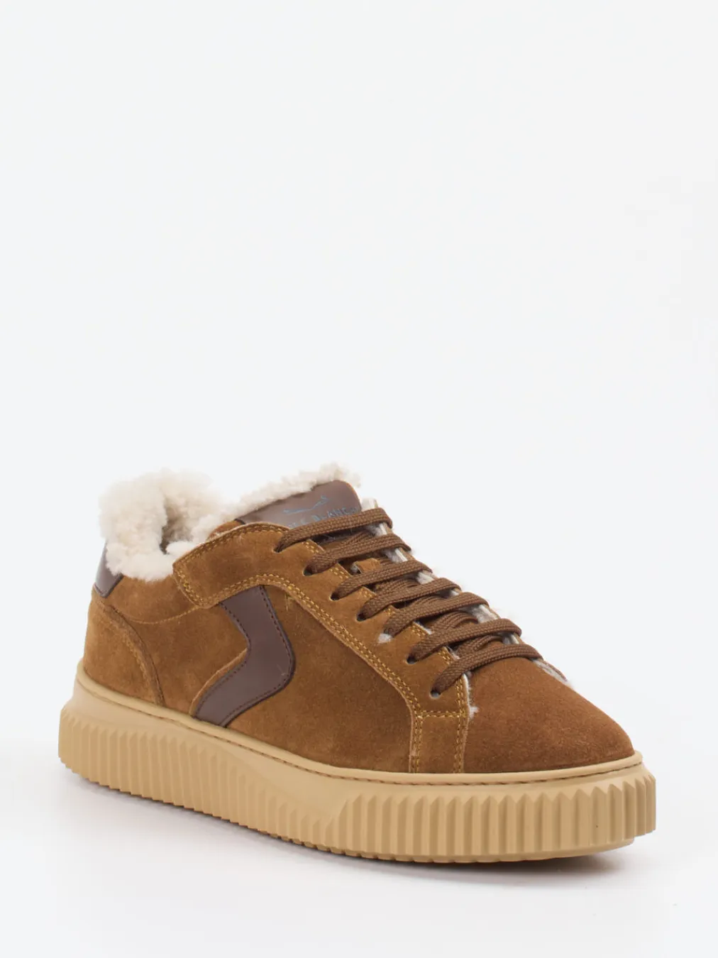 – Sneaker aus Veloursleder cognac-Voile Blanche New