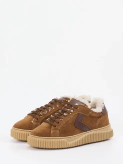 – Sneaker aus Veloursleder cognac-Voile Blanche New