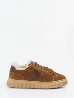 – Sneaker aus Veloursleder cognac-Voile Blanche New