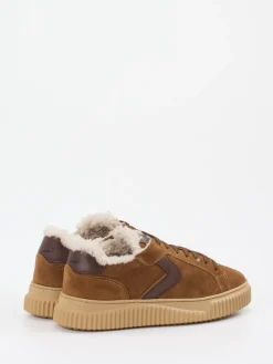 – Sneaker aus Veloursleder cognac-Voile Blanche New