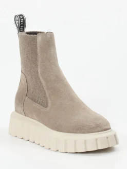 – Stiefelette aus Veloursleder taupe-Voile Blanche Sale