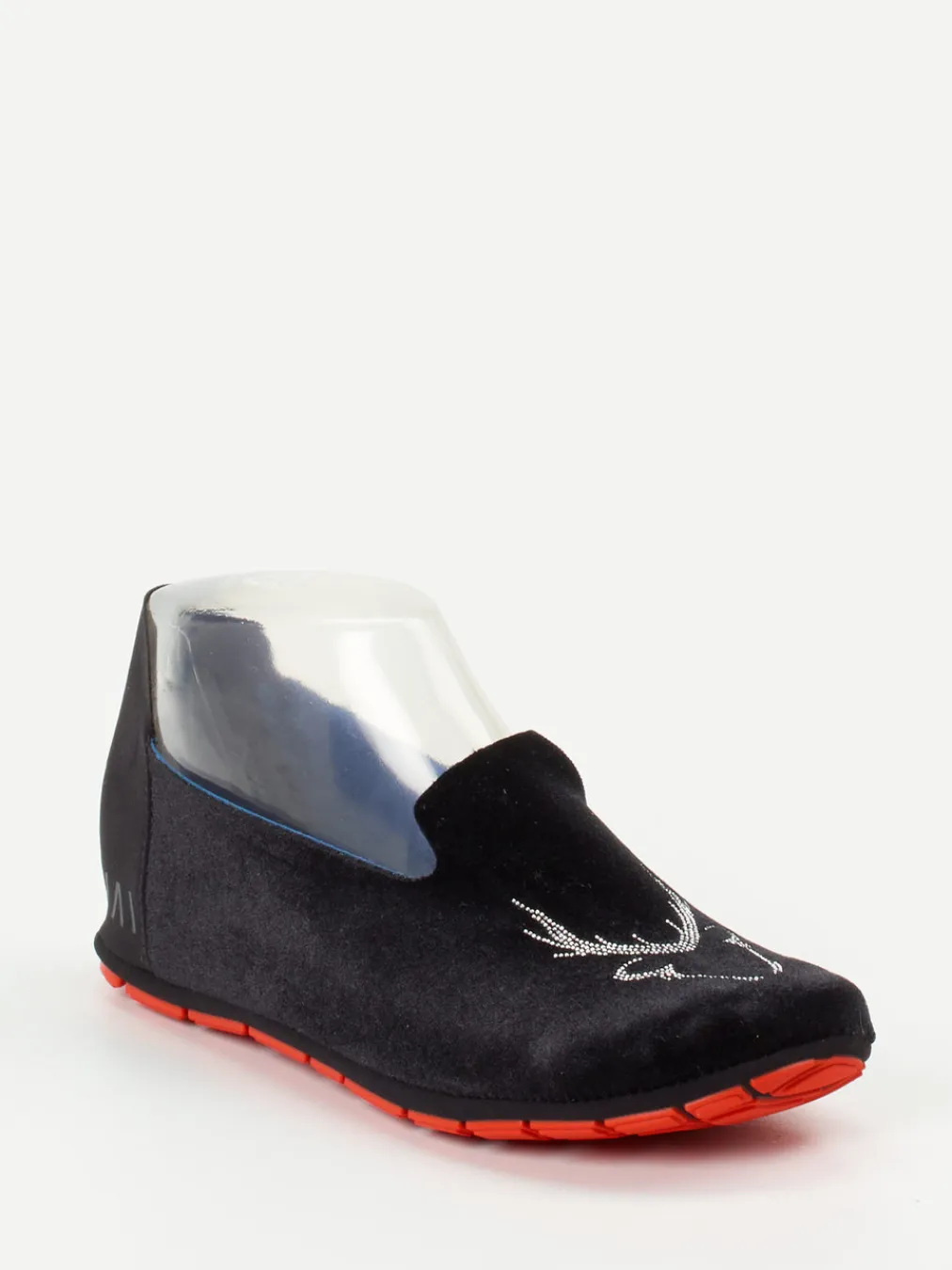 – Slipper aus Textil mit Strass-Hirsch-Wai New