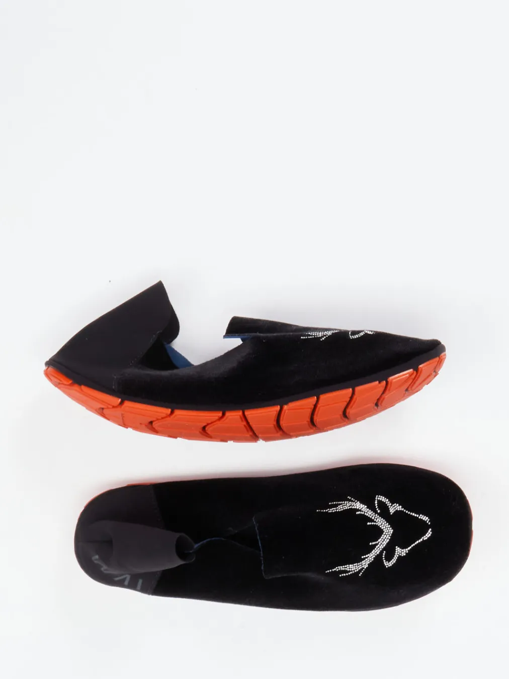 – Slipper aus Textil mit Strass-Hirsch-Wai New