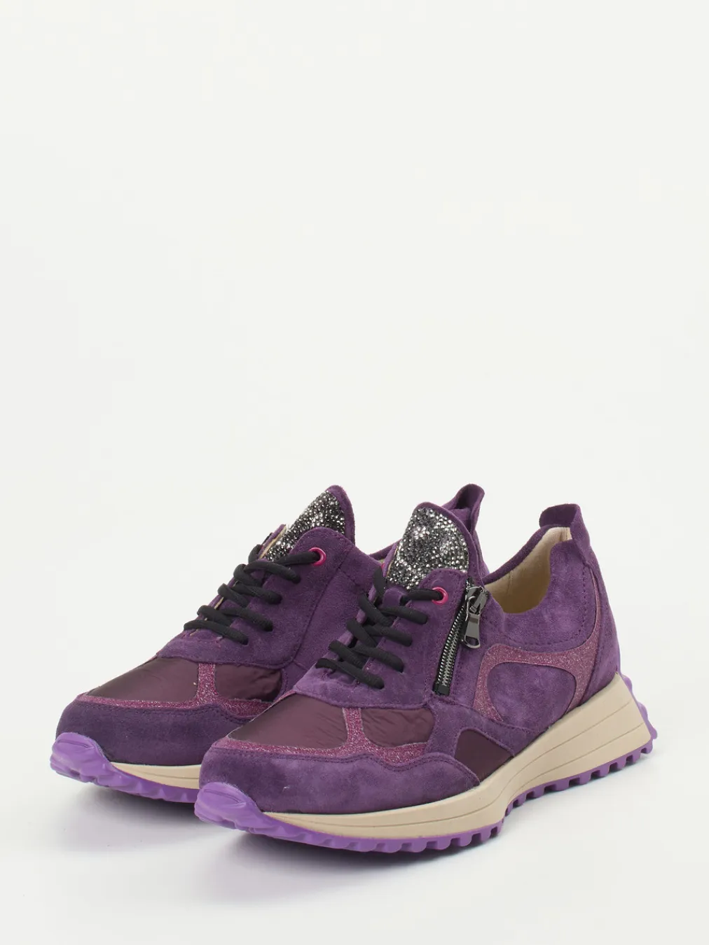 – Freizeitsneaker aus Veloursleder violett-Waldläufer Best