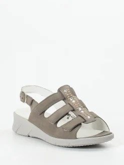 – Komfortsandale aus Nubukleder taupegrau-Waldläufer Outlet