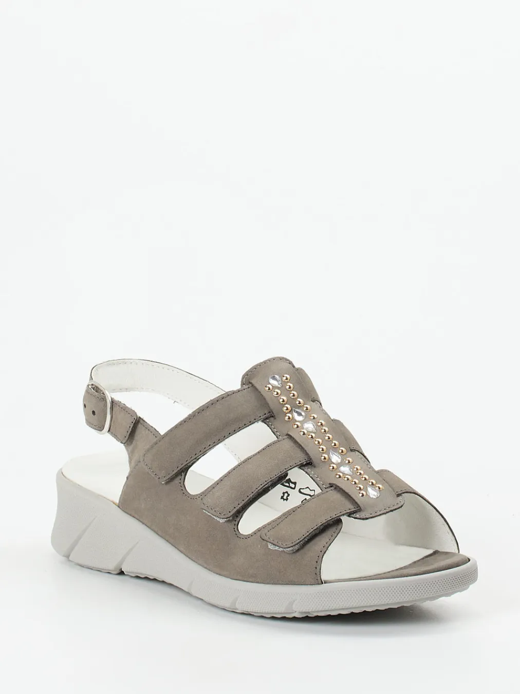 – Komfortsandale aus Nubukleder taupegrau-Waldläufer Outlet