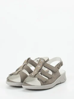 – Komfortsandale aus Nubukleder taupegrau-Waldläufer Outlet