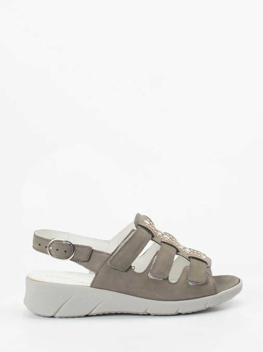 – Komfortsandale aus Nubukleder taupegrau-Waldläufer Outlet