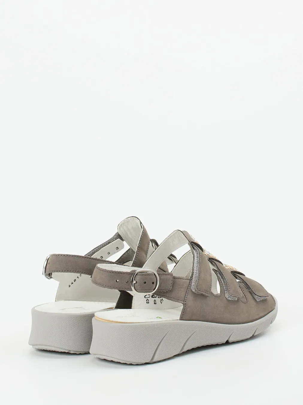 – Komfortsandale aus Nubukleder taupegrau-Waldläufer Outlet