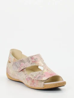 – Komfortsandalen aus geprägtem Leder-Waldläufer New