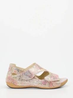 – Komfortsandalen aus geprägtem Leder-Waldläufer New