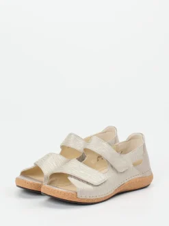 – Komfortsandalen aus geprägtem Leder-Waldläufer Hot