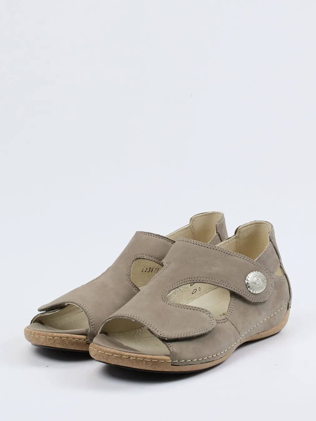 – Komfortsandale aus Nubukleder Taupe-Waldläufer Online