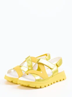 – Komfortsandalen aus Metallicleder-Waldläufer Hot