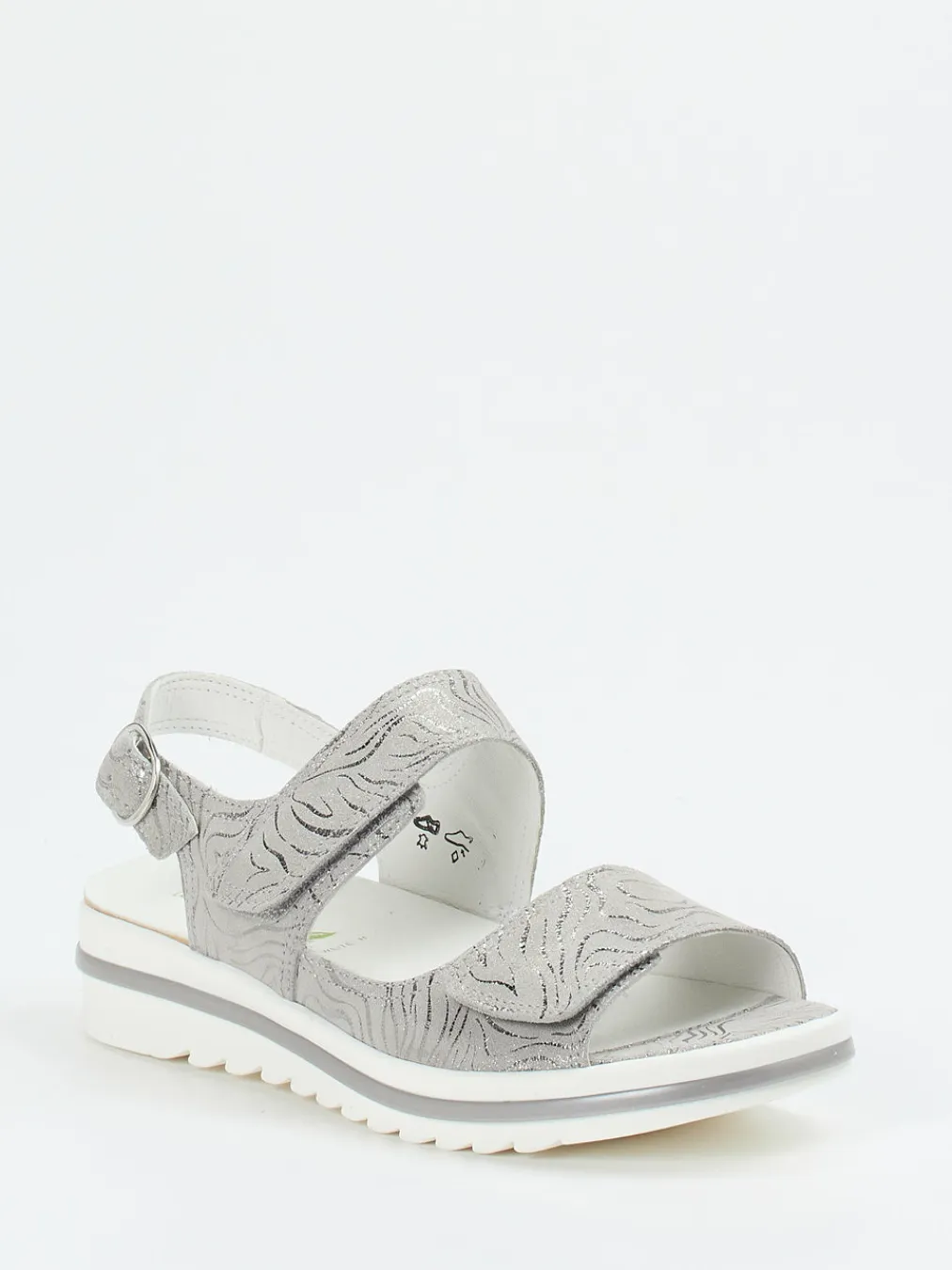 – Komfortsandale aus Veloursleder silber-Waldläufer Best