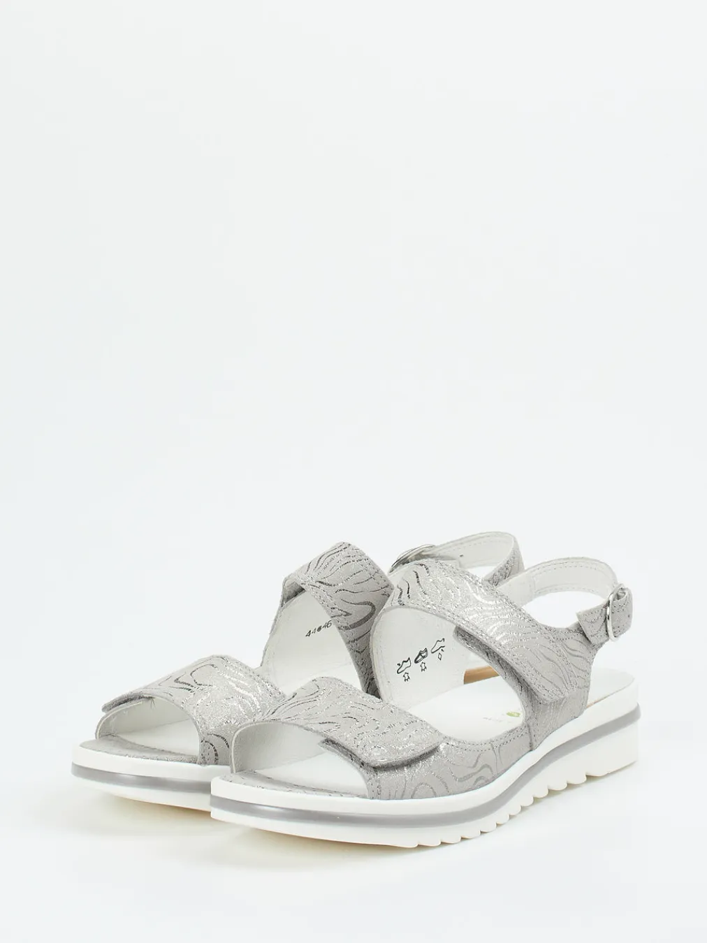 – Komfortsandale aus Veloursleder silber-Waldläufer Best