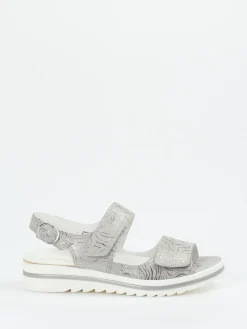 – Komfortsandale aus Veloursleder silber-Waldläufer Best