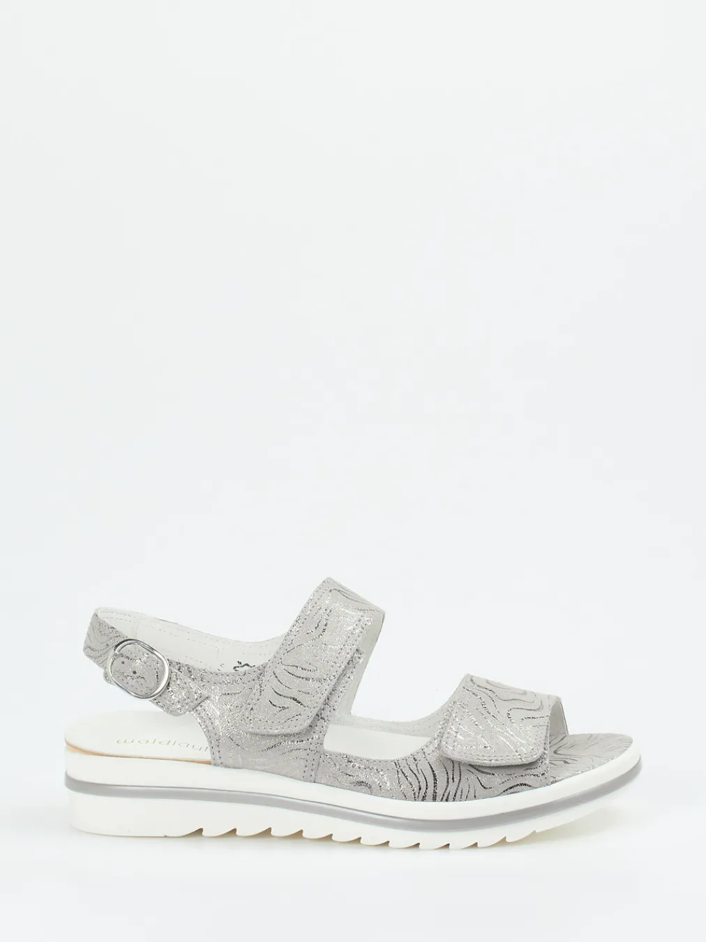 – Komfortsandale aus Veloursleder silber-Waldläufer Best