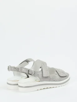 – Komfortsandale aus Veloursleder silber-Waldläufer Best