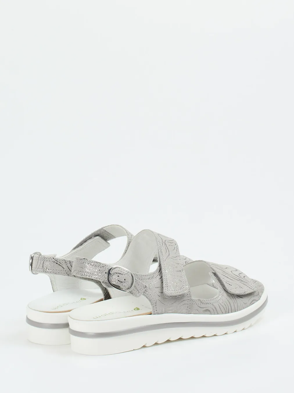 – Komfortsandale aus Veloursleder silber-Waldläufer Best