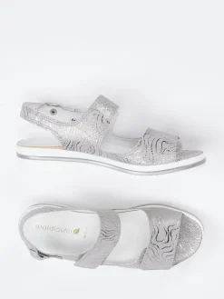 – Komfortsandale aus Veloursleder silber-Waldläufer Best