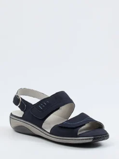 – Komfortsandale aus Nubukleder Dunkel-Waldläufer Sale