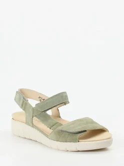 – Komfortsandale aus Veloursleder Salbei-Waldläufer Online