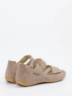 – Komfortsandale aus Veloursleder Taupe-Waldläufer Sale