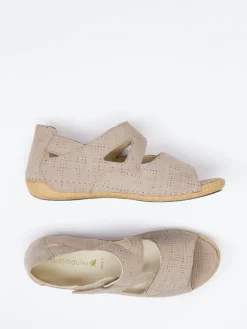 – Komfortsandale aus Veloursleder Taupe-Waldläufer Sale