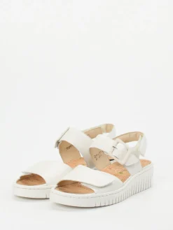 – Komfortsandale aus Kalbleder Offwhite-Waldläufer Best